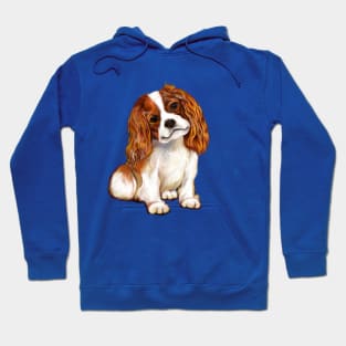 Cavalier King Charles spaniel cute tan and white puppy dog - puppy love Hoodie